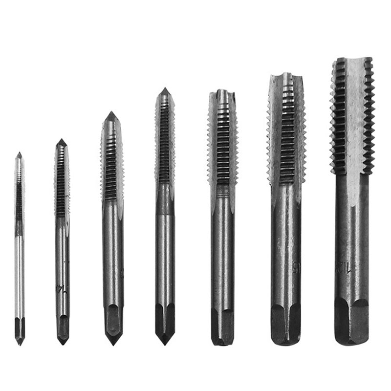 7 Pcs Metric Hss Linkse Draad Tap Pitch M3 M4 M5 M6 M8 M10 M12 Set/Vervangt Zagen draad Cutter Threading Handgereedschap