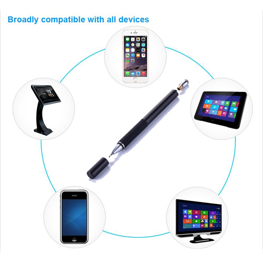 Universele Fijne Touch Pen 2 In 1 Fiber Tekening Pen Tablet Pennen Capacitieve Scherm Caneta Touch Pen Voor Mobiele Telefoon & Tablet