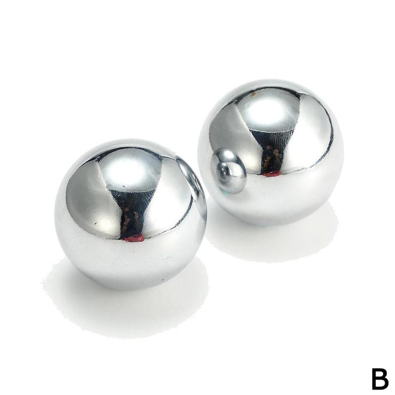 Chinese Chromium-Plated Silver Brocade Balls Iron Fitness Handball Middle-Aged Sensory Exercise Ball Turn Message Medicine Balls: Default Title