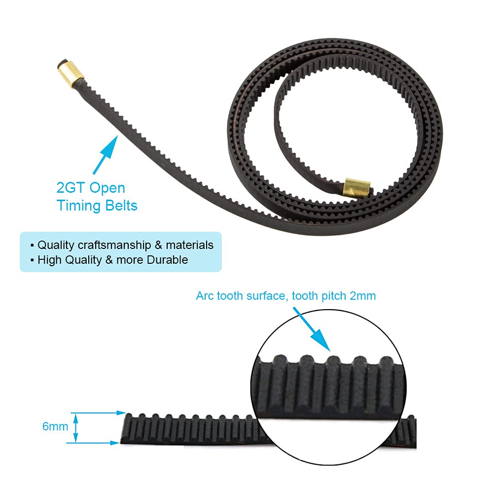 Courroie de synchronisation synchrone pour imprimante 3D, axe X et Y, 2 pièces, pour Creality Ender 3/Pro/Ender 3 V2/S1 Ender 5/Pro/Plus/Max CR6SE CR10 10Spro