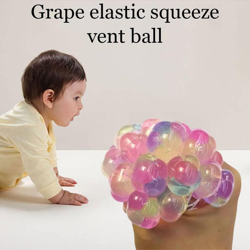 Vendita calda uva elastica spremere sfiato palla mano pizzico decompressione palla colorata palla giocattolo ingannevoli