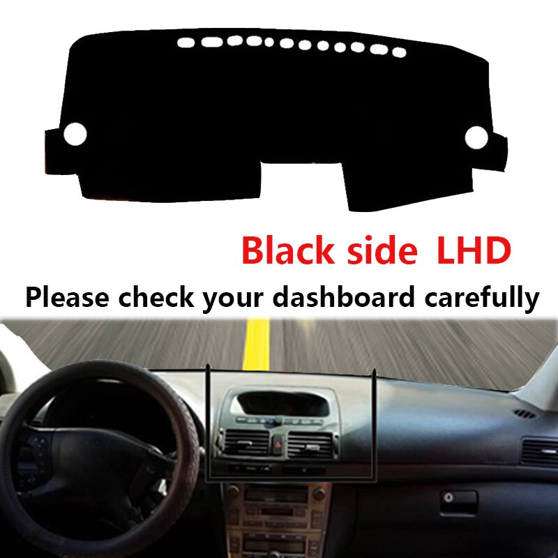 Cubierta para salpicadero de coche tapete para tablero de salpicadero, alfombrillas Anti-UV para Toyota Avensis 2005 2006: LHD Black Side
