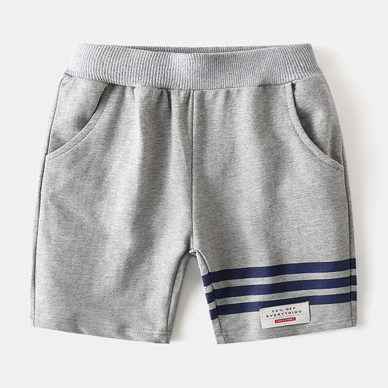 Pantalones cortos deportivos de verano para niños, Shorts de playa informales de algodón, transpirables, suaves, de 2 a 10 años: Gris / 6T