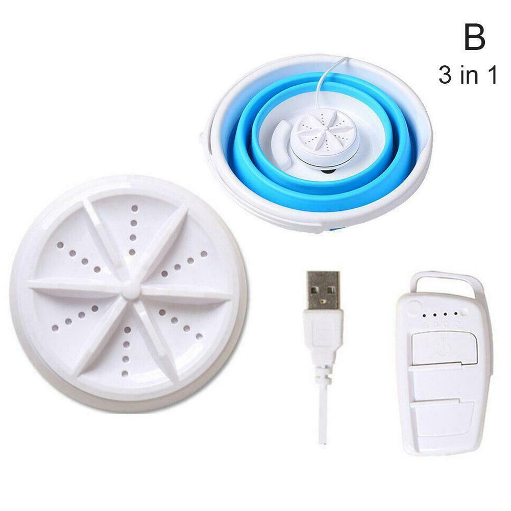 Folding Laundry Tub Basin Mini Washing Machine Automatic Clothes Washing Bucket Laundry Clothes Washer For Home Hotel Travel: D
