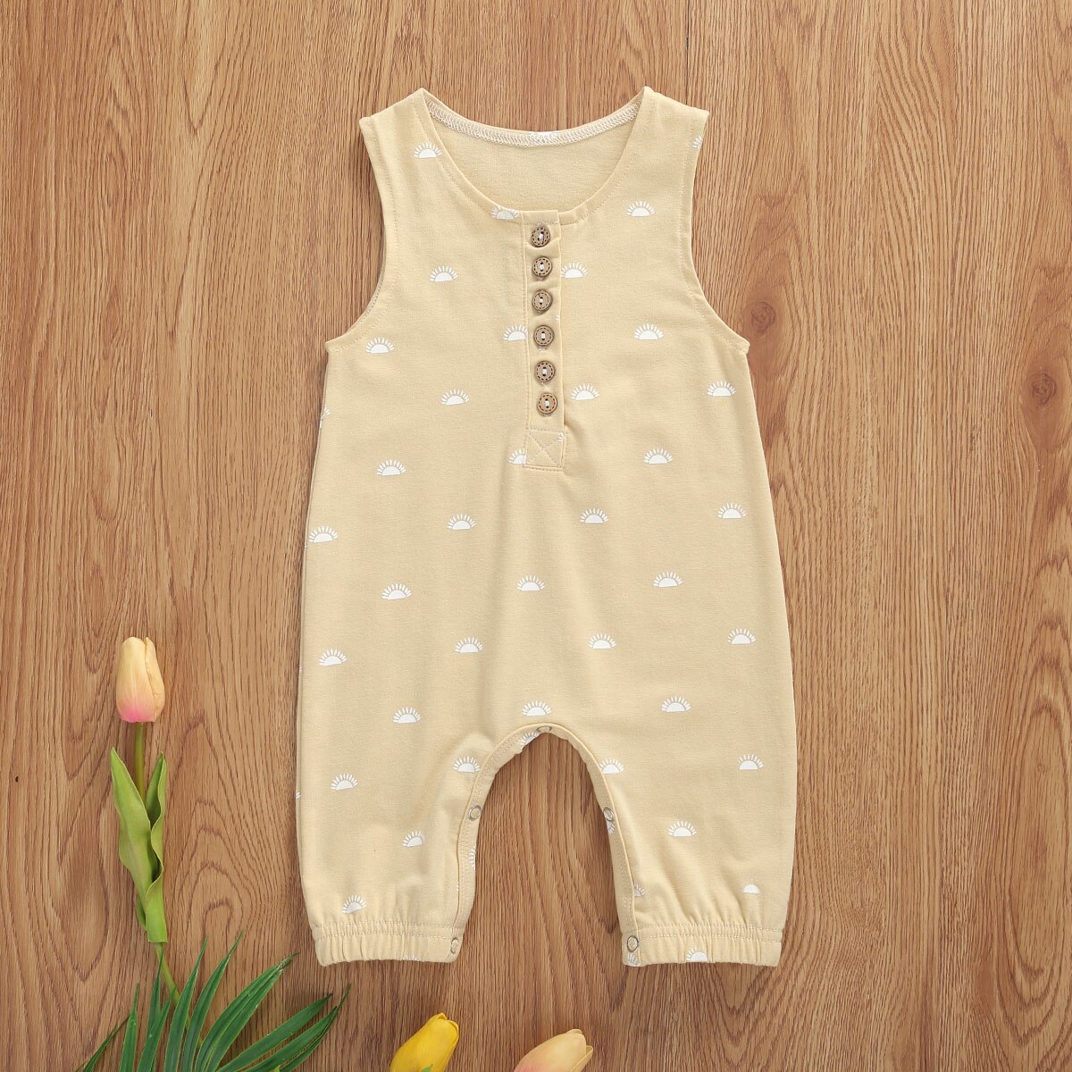 0-18m nyfödda spädbarn barn bebis flickor pojkar byxor ärmlösa randiga tryck kausala jumpsuits outfits