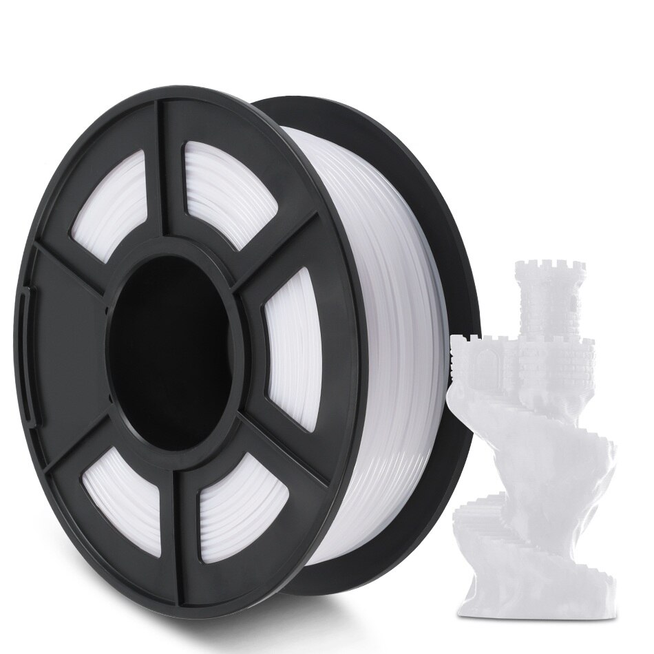 PETG 3D Printer Filament Spool 1.75mm Fast 1KG 2.2lbfor Technology Commerce Education DIY For FDM 3D Printers: White PETG