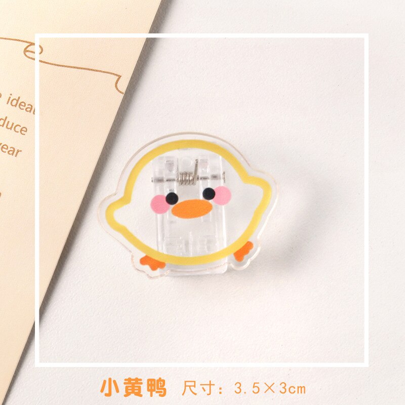 2Pc Transparant Acryl Clips Schattige Beer Bloem Briefpapier Test Papier Clip Snacks Afdichting Clip Kawaii Foto Kaarthouder: 7