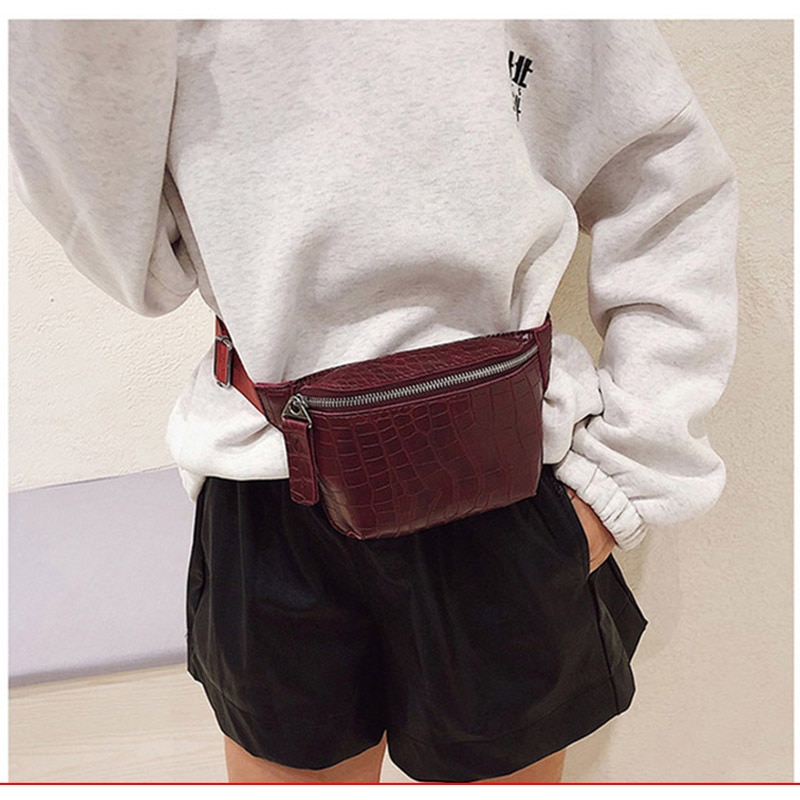 Taille Tas Vrouwen Pu Lederen Heuptasje Mode Riem Tas Vrouwen Telefoon Pouch Toevallige Zwarte Borst Tassen Meisjes Schouder Rugzak b135