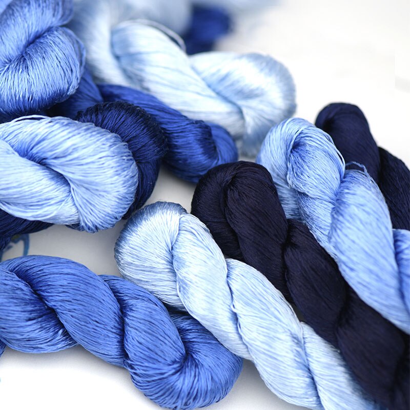 Zijde Borduurgaren/100% Zijden Draad/Hand Borduren Borduren Kruissteek/Blauw Serie/12 Pure Kleuren