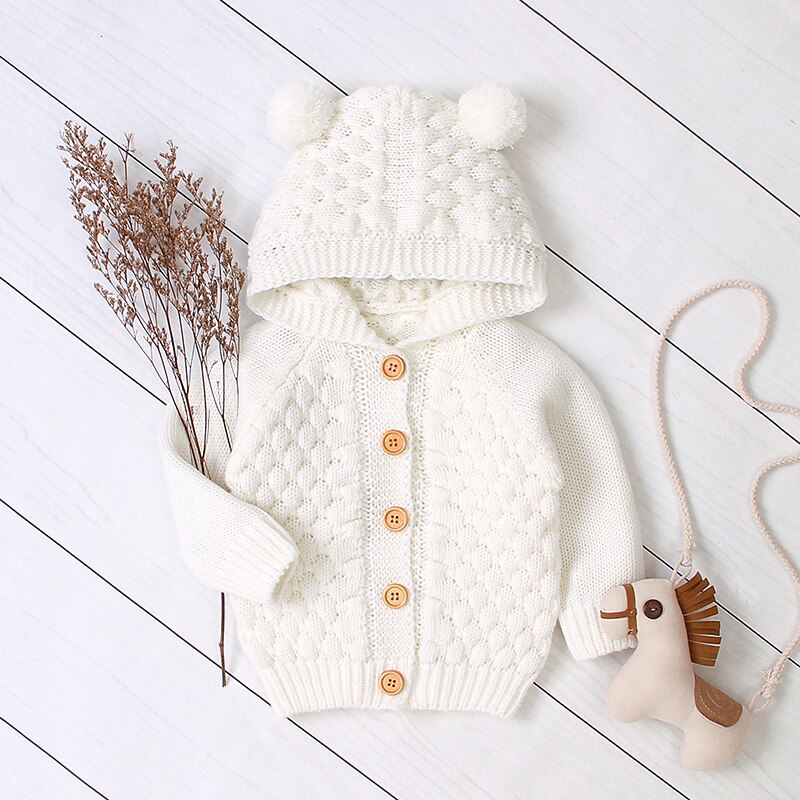 Newest Children Kids Autumn Baby Boy Girl Cotton Plush Ball Sweater Outerwear Coat Clothes: W / 6M
