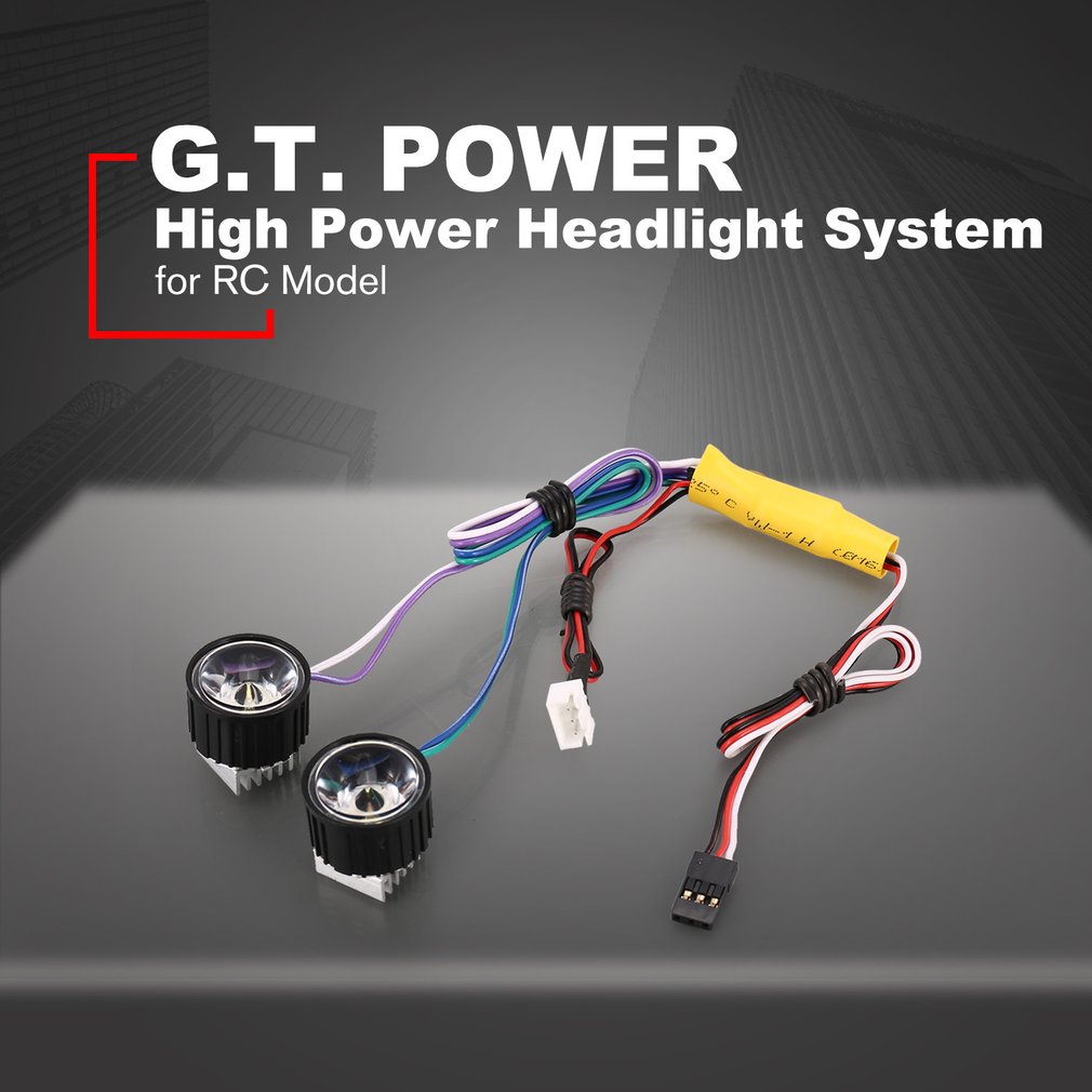 G.T.POWER High Power System Headlight Super Bright LED Light / Lamp for RC Car RC Crawler Airplane Boat Accessories