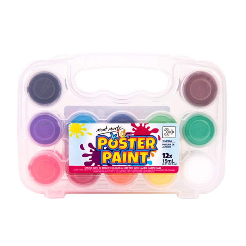 12 Color 15ml Gouache Paint Finger Paint with Storage Box Washable Paint for Kid C90C