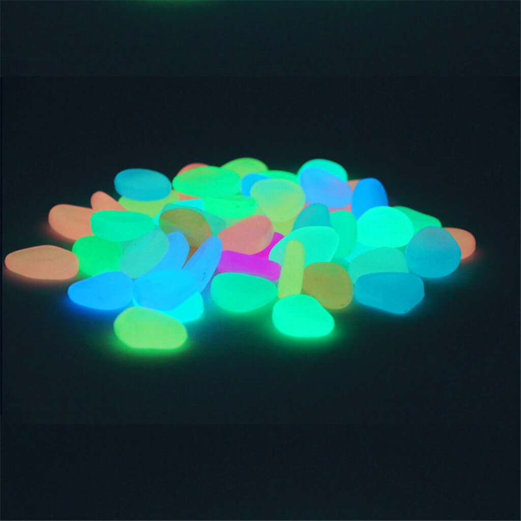 Luminous Stones 100/200/300/500 PCS Pathway Stones Glow in the Dark Garden Decoration Pebbles Walkway Aquarium Plants Yard Decor
