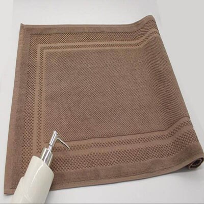 Cotton Towel-Shaped Ant-slip Bath Mat Entrance Doormat Machine Washable Toilet Bathtub Floor Mats 45x75cm: brown frame