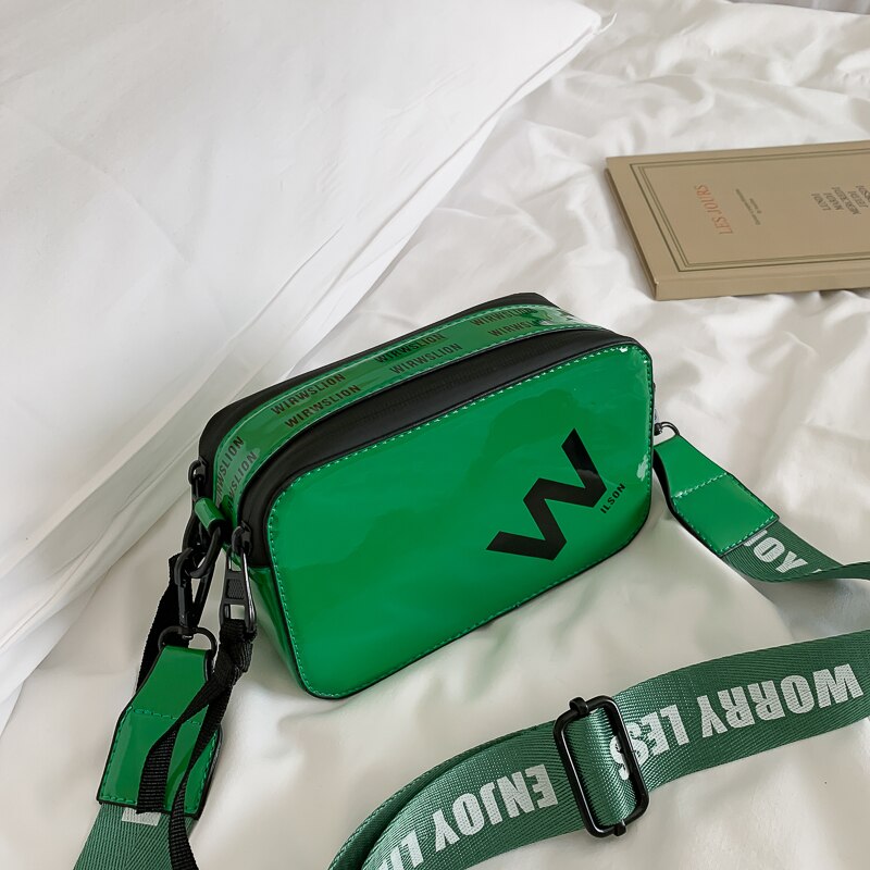 Axukes kamerataske ms. lille firkantet taske bredbånd skulder messenger taske rejsetaske: Grøn