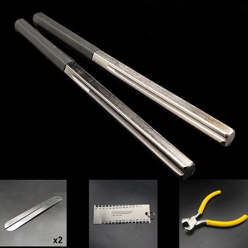 Acoustic Electric Guitar Ukulele Fret Repair Tool Kit Fret Crowning File Polish Took Winder Fret Ruler String Cutter Guitar Part: Kit G