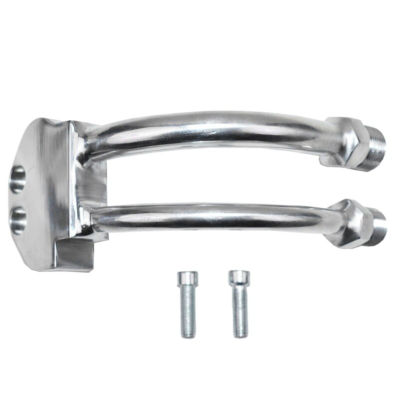 A-Team Performance A/C Compressor Curved Manifold for Sanden SD7B10 7176 SD7 Style Silver