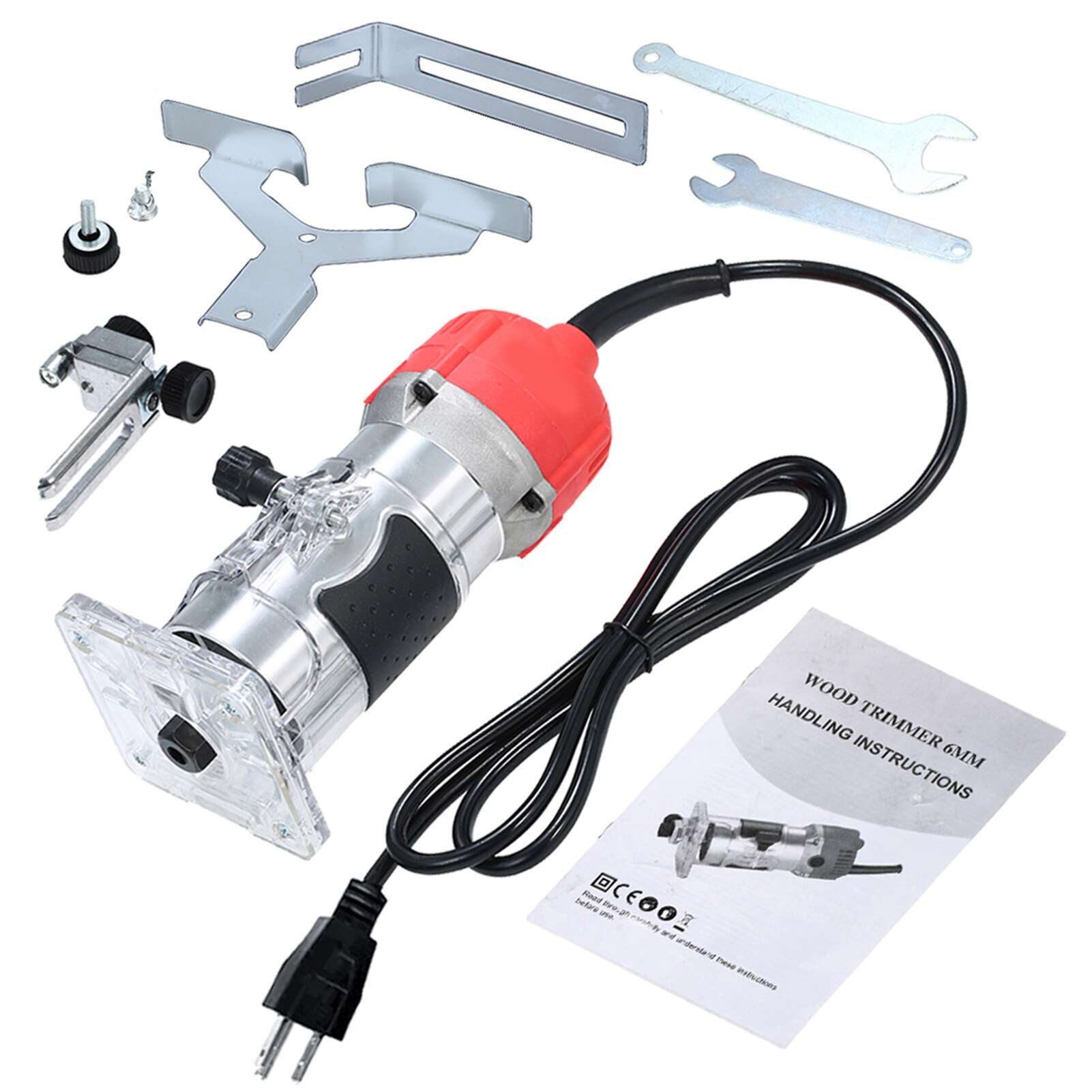 220v 800w elektrisk overfres trimfres 30000r/ min trebearbeidingsfreser trelaminat elektrisk trimmer kompakte palmefreser: Us plug