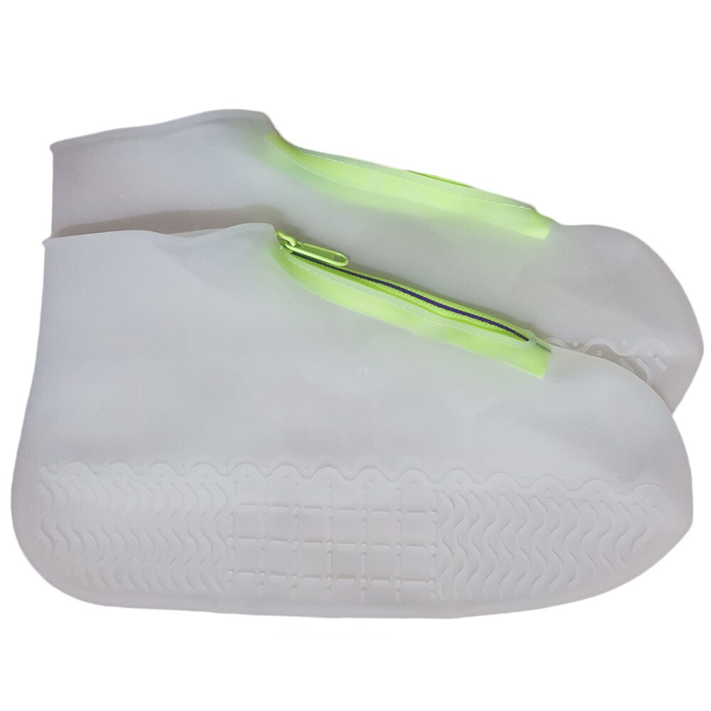 Couvre-chaussures imperméables en Silicone, surchaussures lavables, réutilisables avec fermeture éclair, résistantes aux bottes de pluie antidérapantes, pour hommes et femmes: transperant / L
