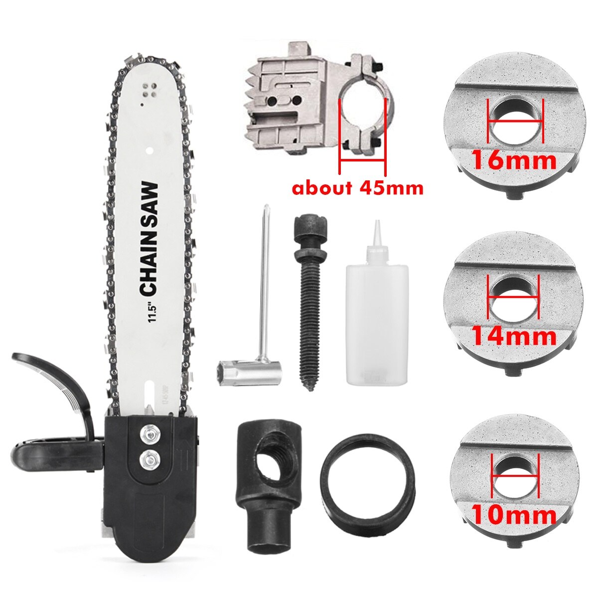 Upgrade 11.5Inch Elektrische Kettingzaag Beugel Verstelbare Universele M10/M14/M16 Kettingzaag Deel Haakse Slijper In Keten saw