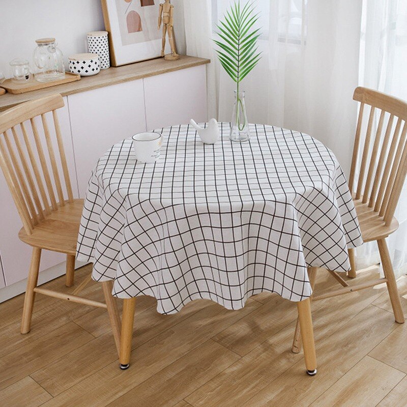 150cm borddæksel bomuldslinnedug rund bordklud støvtæt bordtøj trykt skrivebord dækker stueindretning