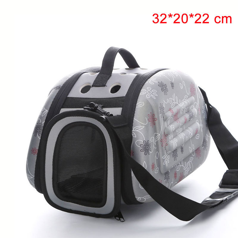 Sac pour animaux de compagnie chien chat transporteur sac à main voyage Portable respirant chat transporteur sac pliable sac à bandoulière transporteur pour chiot moyen chien: Gray  S