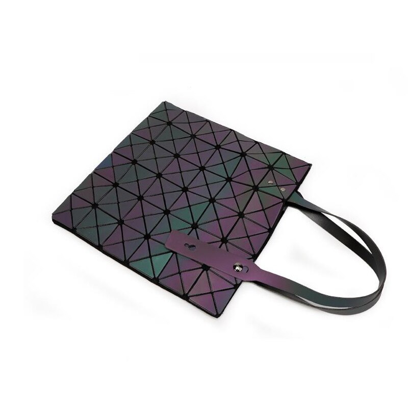 Maelove frauen-Bote-taschen Hologramm/Leucht Tasche Nachtleuchtende Geometrie Lattic Tasche 6*6 Kostenloser