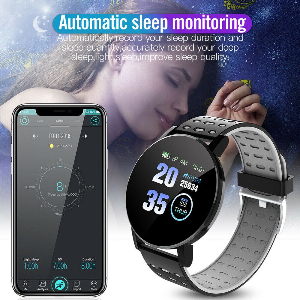 119 Plus 119 Plus Bluetooth Smart Horloge Gps Waterdichte Sim Camera Screen 3D Hartslagmeter Fitness Tracker Herinnering