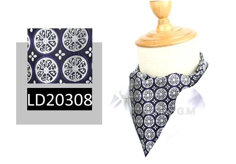Klassieke stropdassen voor heren, vintage jacquard stropdas, ascot stropdas voor feest, britse heer, polyester zijden stropdas: Ld20308