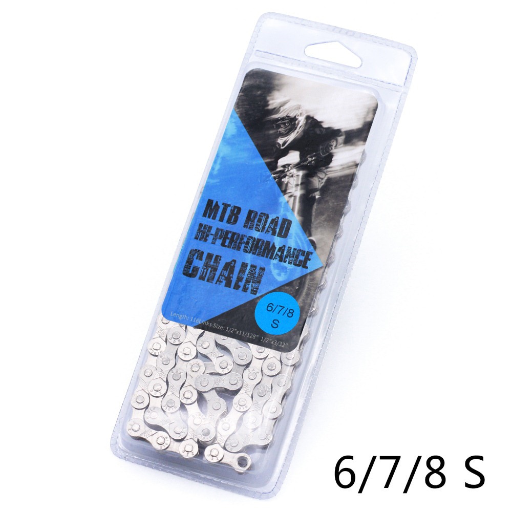 Bicycle accessories mountain bike chain 6-11 speed mountain bike fully electroplated silver chain 24/27/30 variable speed