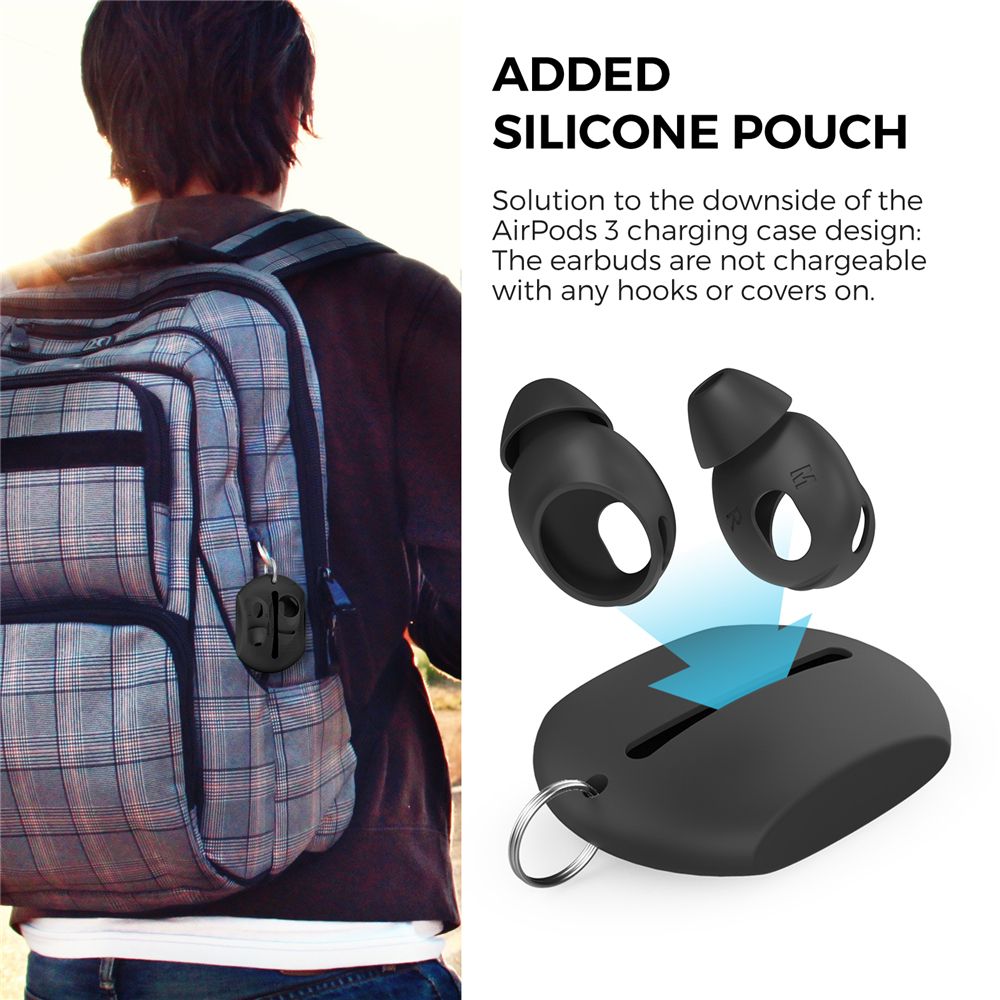 3Pairs Anti Slip Protective Replacement Ultra Thin Case Cover Eartips Silicone Earbuds For AirPods 3