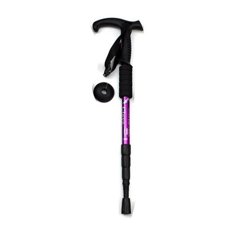 Telescopic Trekking Walking Hiking Stick Pole Adjustable Walking Crutches Baton Outdoor Hiking Cane Camp Anti-Shock Length B3K5: F