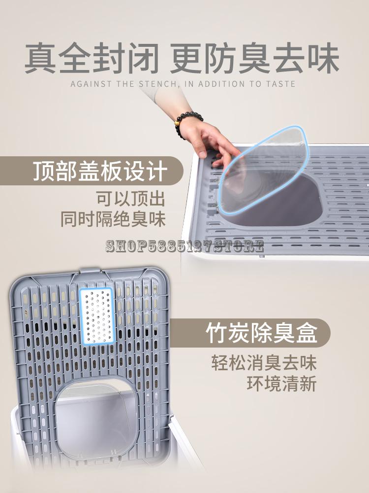 Cat Litter Basin Fully Closed Drawer Top In Super Large Cat Toilet Sand Table Deodorization Anti Splashing Excrement Basin Suppl
