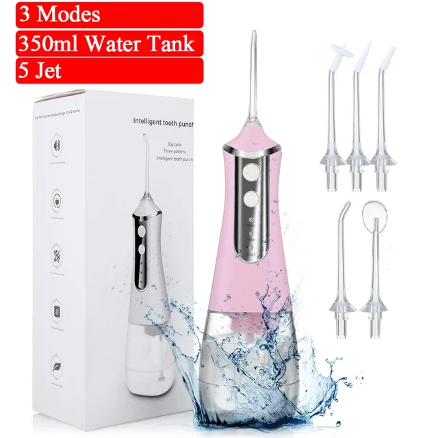 ZaiXiao 5 Modi Munddusche USB Aufladbare Tragbare Zahn Wasser Flosser Jet 350 ml Irrigator Zahn Zähne Cleane