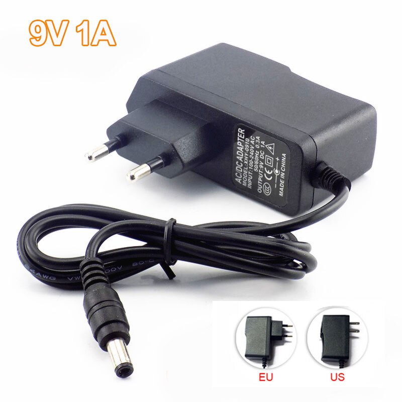 9V 1A Ac Dc Adapter Converter 5.5X2.5Mm Switch Power 100V-240V Voeding ons Eu Plug Oplader Voor Cctv Led Strip Licht H10