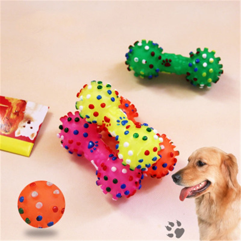 1 stks Mode Zachte Rubber Bone Squeaky Speelgoed Hond Kauwen Speelgoed Kleurrijke voor Puppy Hond