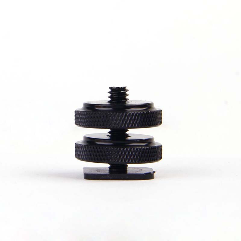 Pro 1/4&quot; Dual Nuts Tripod Mount Screw Black To Flash Shoe Adapter For Camera Studio Accessories