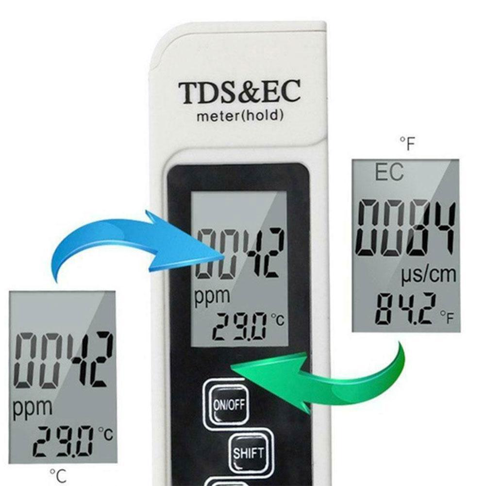 TDS Meter Digital Water Tester Digital 0.0-14.0 PH Meter Filter 0-9990ppm Aquarium TDS&amp;EC Tester LCD Water PPM Purity X8A7