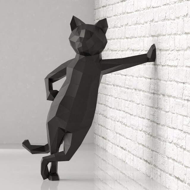 70cm beau chat papier 3D bricolage manuel décorations pour la maison décoration murale fait à la main mignon géométrique papier figurines d'action jouets: B