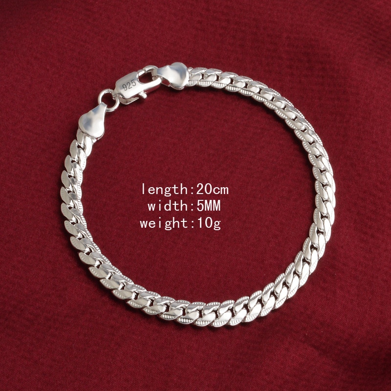 AH086 925 sterling zilveren armband, 925 sterling zilveren sieraden 10 m volledige laterale armband/akcajbja ayeajpla