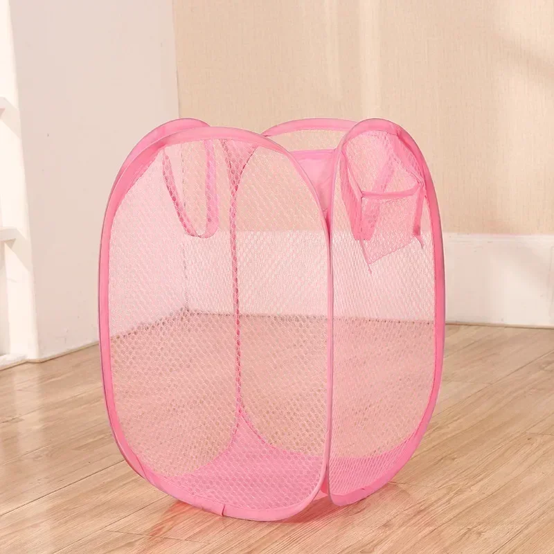 Foldabled Laundry Basket Monochrome Simple Storage Basket Dirty Clothes Basket Bathroom Clothes Hanger Household Items: Pink