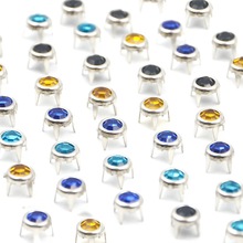 100Pcs 6Mm Crystal Ronde Studs Nailheads Klinknagel Spots Spike Mode Diy Leather Craft Voor Schoenen Kleding Tas Onderdelen decoraties