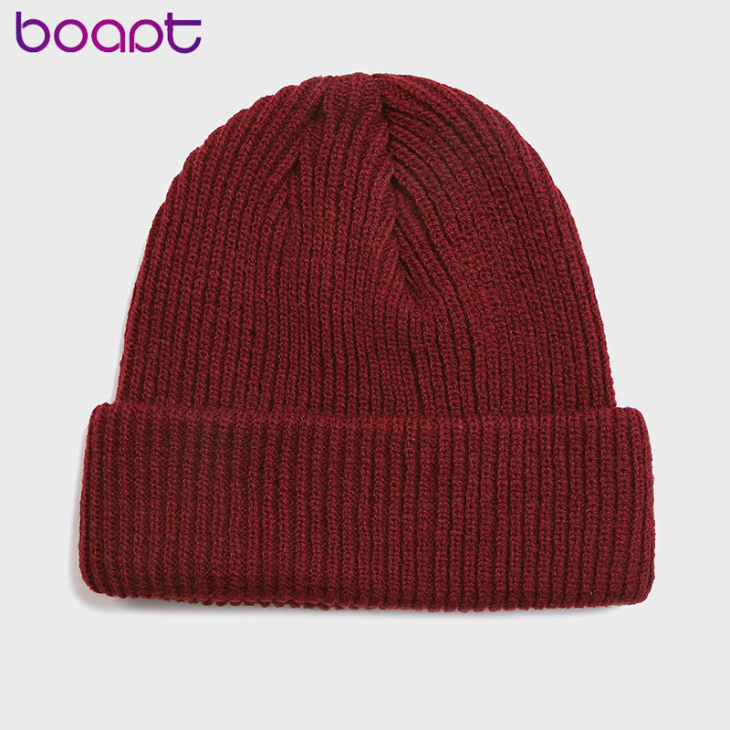 Voksen strikket kalot kvinder mænd afslappet hip hop hat akryl ski hue kasket unisex vinter holde opvarmning ensfarvede hatte