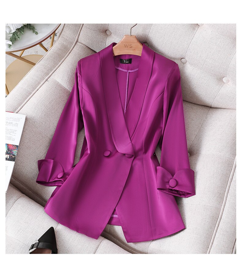 Zomer Herfst Vrouwen Broek Twee Stuk Pak Paars Blazer Jas En Broek Pak Kantoor Dragen Dames Suits Vrouwelijke sets Maat S-4XL