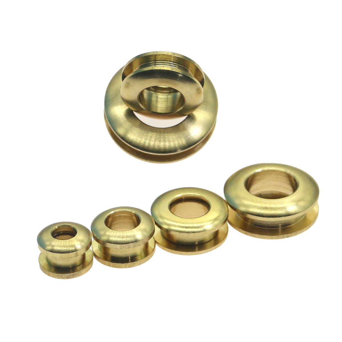 2pcs Solid Brass Screw Back Eyelets Craft Accessory Metal Plating Round Eyelets with Washer Grommets Leather for Bags Jeans
