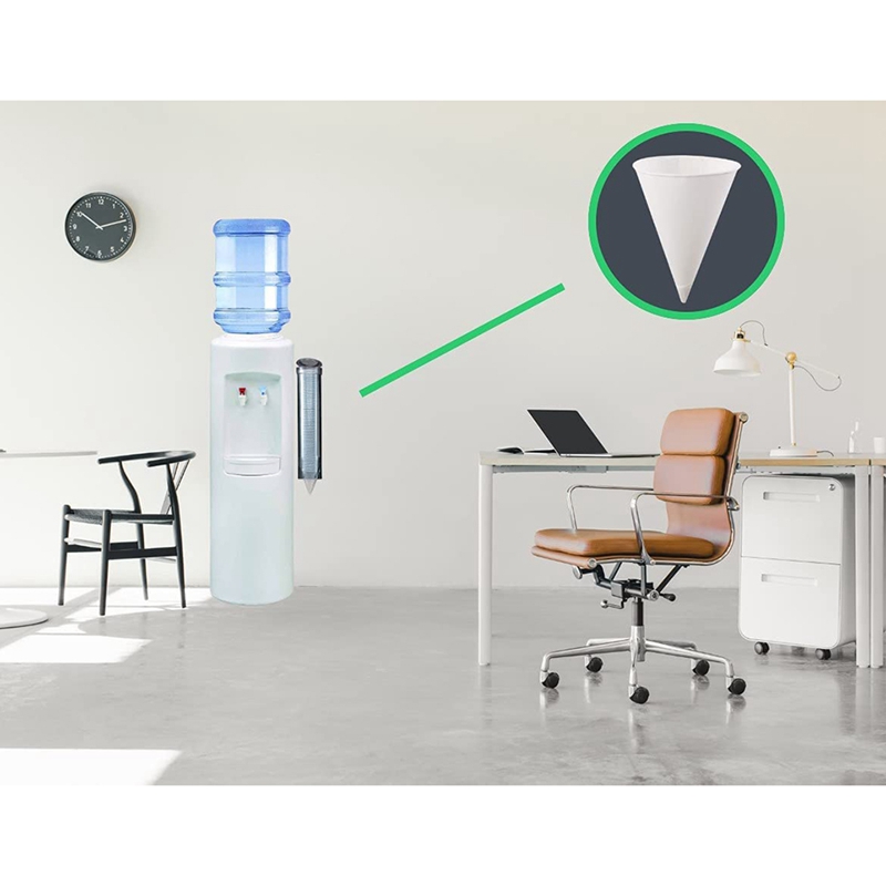 White Paper Cone Cups, Snow Cone Cups,Coated Leakproof Cone Paper Cups for Slush, Shaved Ice, Water 200Pcs