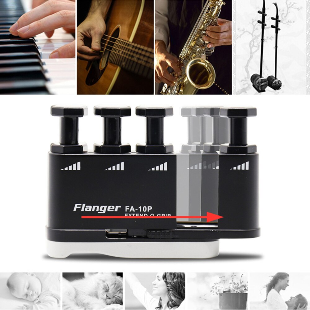 Practice Finger Strengthener Piano Guitar Finger Trainer Finger Exerciser Finger Enhancer Black