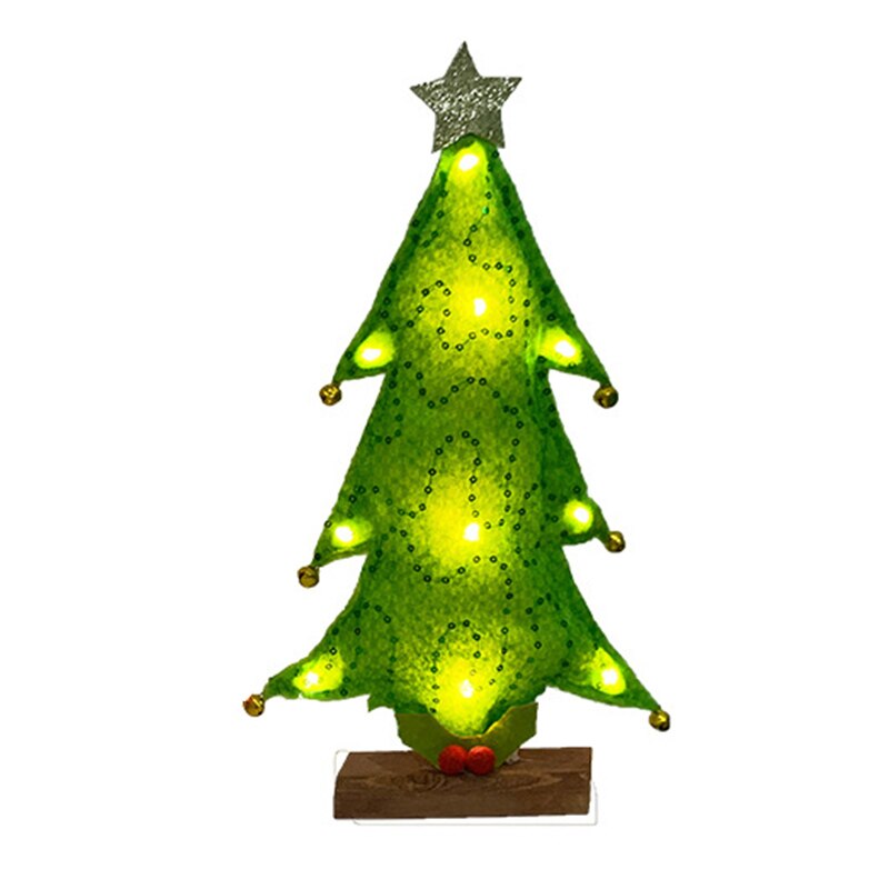 Mini Christmas LED tree with lamp decoration tree house desktop Christmas tree Party Table Decoration Year Home Decor: Green
