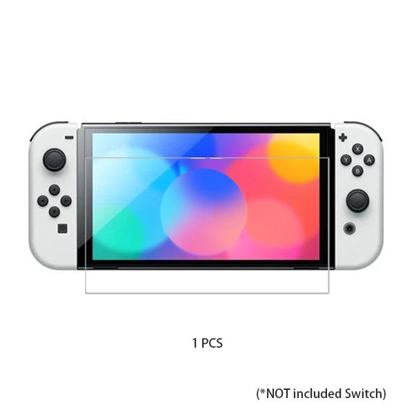 Data Kikker 3Pcs Gehard Glas Screen Protector Compatibel Nintendo Switch Oled 9H Harde Beschermende Film Siliconen Cap Accessoires: 1pcs
