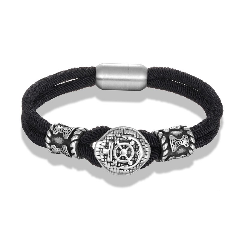 Mkendn seemannsanker-ruderseilarmband für damen und herren, edelstahl-magnetverschluss, marine-stil, hoffnungsschmuck, überlebensschmuck, pulseras